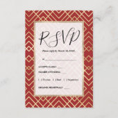 Modernes chinesisches rotes Art Deco Geometrisches Begleitkarte (Vorderseite)