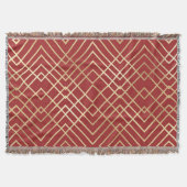 Modernes chinesisches rotes Art Deco Geometrisches Decke (Vorderseite)