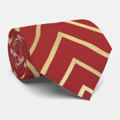 Modernes chinesisches rotes Art Deco Geometrisches Krawatte (Gerollt)