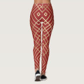 Modernes chinesisches rotes Art Deco Geometrisches Leggings (Rückseite)