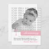 Modernes Christening oder Taufe Einladung (Vorne/Hinten)