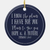 Modernes Christliches Bible Verse Abschluss Foto Keramik Ornament (Hinten)