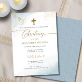 Modernes Christliches Blue Cross Boy Christening Einladung