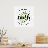 Modernes Christliches Blumenkreuz Poster (Küche)