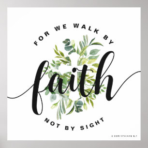 Modernes Christliches Blumenkreuz Poster