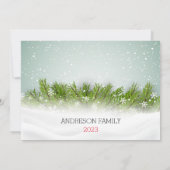 Modernes CHRISTMAS festliche DOWNLOAD Schnee Einladung (Rückseite)