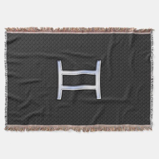 Modernes Chrome wie Gemini Zodiac Symbol Decke (Vorderseite)