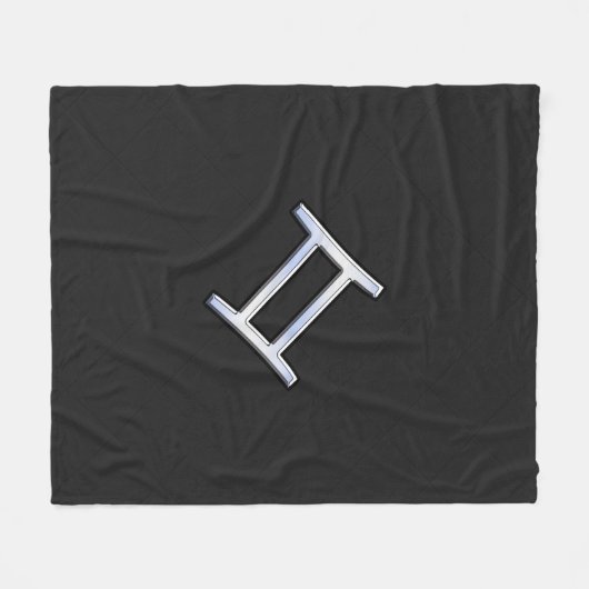 Modernes Chrome wie Gemini Zodiac Symbol Fleecedecke (Vorderseite (Horizontal))