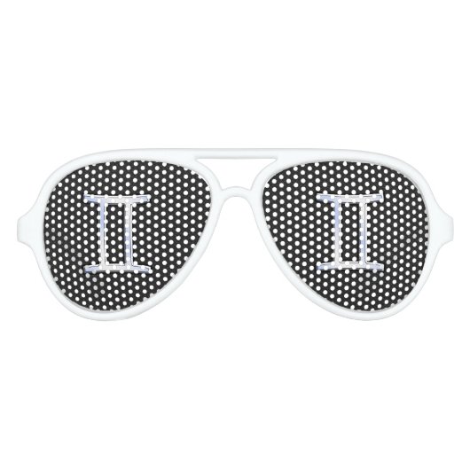 Modernes Chrome wie Gemini Zodiac Symbol Sonnenbrille (Vorderseite)