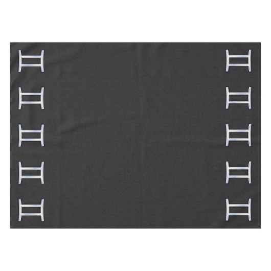 Modernes Chrome wie Gemini Zodiac Symbol Tischdecke (Vorderseite (Horizontal))