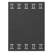 Modernes Chrome wie Gemini Zodiac Symbol Tischdecke (Vorderseite)