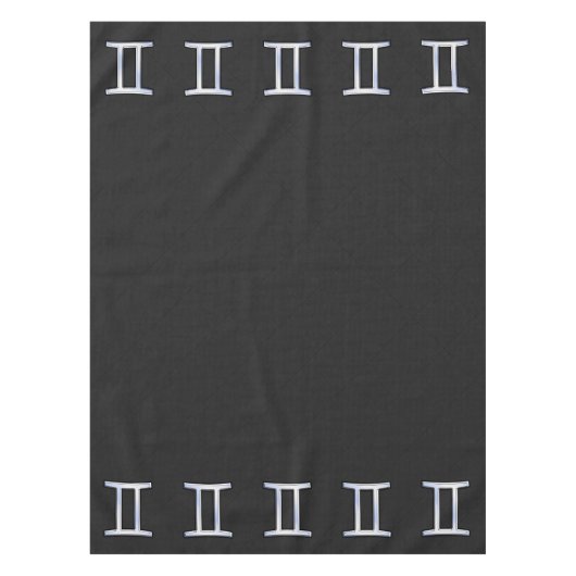 Modernes Chrome wie Gemini Zodiac Symbol Tischdecke (Vorderseite)