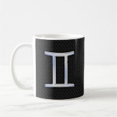 Modernes Chrome wie Gemini Zodiac-Zeichen Kaffeetasse (Links)