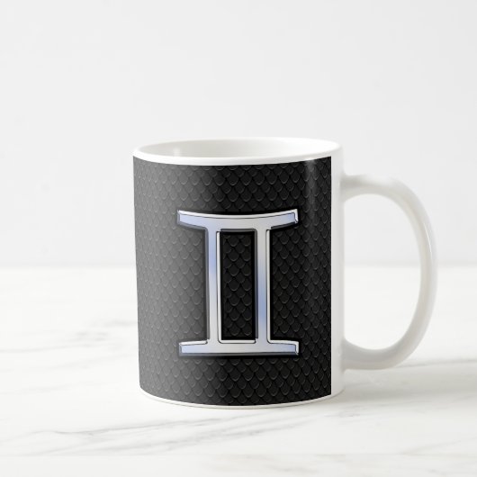 Modernes Chrome wie Gemini Zodiac-Zeichen Kaffeetasse (Rechts)