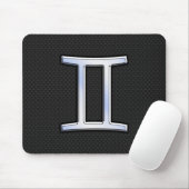 Modernes Chrome wie Gemini Zodiac-Zeichen Mousepad (Mit Mouse)