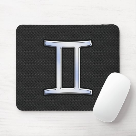 Modernes Chrome wie Gemini Zodiac-Zeichen Mousepad (Mit Mouse)