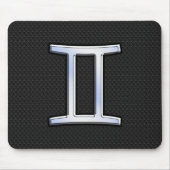 Modernes Chrome wie Gemini Zodiac-Zeichen Mousepad (Vorne)
