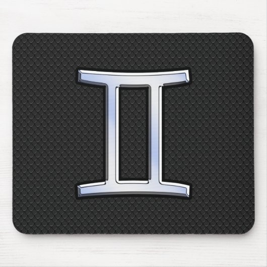 Modernes Chrome wie Gemini Zodiac-Zeichen Mousepad (Vorne)