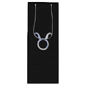 Modernes Chrome wie Taurus Zodiac Sign Geschenktüte Für Weinflaschen (Vorderseite)