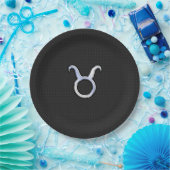 Modernes Chrome wie Taurus Zodiac Sign Pappteller (Party)