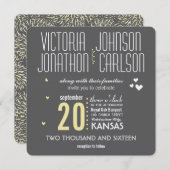 Modernes Chrysanthemum aus der Blüte Grau und Gelb Einladung (Vorne/Hinten)