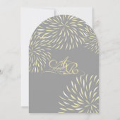 Modernes Chrysanthemum aus der Blüte Grau und Gelb Einladung (Rückseite)