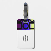 Modernes Circle and Square Design Gepäckanhänger (Rückseite vertikal)