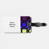 Modernes Circle and Square Design Gepäckanhänger (Rückseite horizontal)