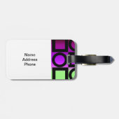 Modernes Circle and Square Design Gepäckanhänger (Rückseite horizontal)