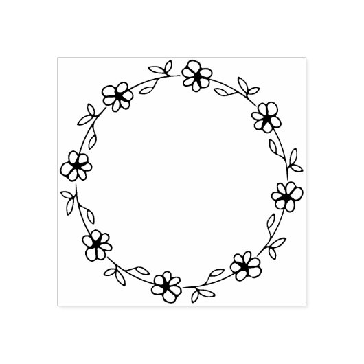 Modernes Circle Blume Journal Gummistempel (Prägung)