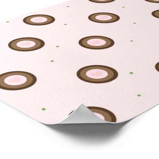 Modernes Circle Design braun und rosa Poster (Ecke)