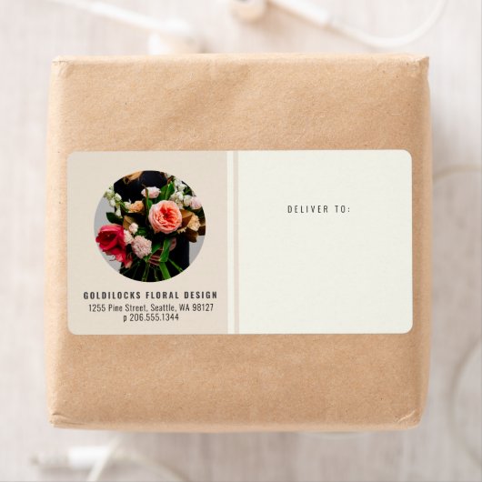 Modernes Circle Foto Small Business Shipping Label (Insitu)