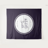 Modernes Circle Schlicht Boho Lila Brautparty Wandteppich (Vorderseite (Horizontal))