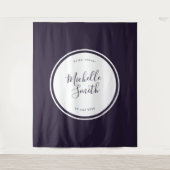 Modernes Circle Schlicht Boho Lila Brautparty Wandteppich (Vorderseite)