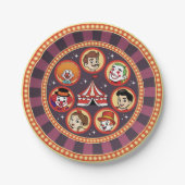 Modernes Circus Big Top Niedliche Cartoon Party Pappteller (Vorderseite)