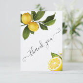 Modernes Citrus Lemon Brautparty Danke, Card Karte (Stehend Vorderseite)