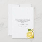 Modernes Citrus Lemon Brautparty Danke, Card Karte (Rückseite)