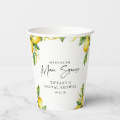 Modernes Citrus Lemon Brautparty Pappbecher (Rückseite)