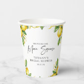 Modernes Citrus Lemon Brautparty Pappbecher (Vorderseite)