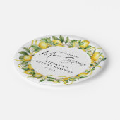 Modernes Citrus Lemon Brautparty Pappteller (Schrägansicht)