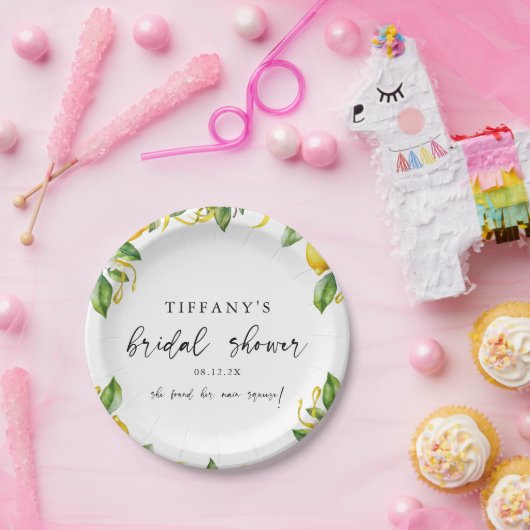 Modernes Citrus Lemon Brautparty Pappteller (Party)