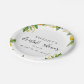 Modernes Citrus Lemon Brautparty Pappteller (Schrägansicht)