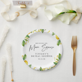 Modernes Citrus Lemon Brautparty Pappteller