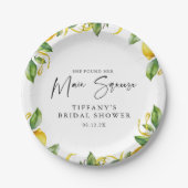 Modernes Citrus Lemon Brautparty Pappteller (Vorderseite)