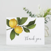 Modernes Citrus Lemon Garden Brautparty Vielen Dan Einladung (Stehend Vorderseite)