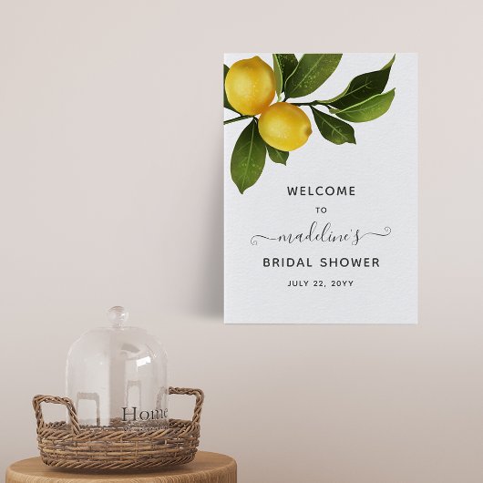Modernes Citrus Lemon Garden Brautparty Willkommen Poster