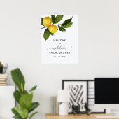 Modernes Citrus Lemon Garden Brautparty Willkommen Poster (Heimbüro)