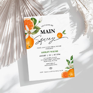 Modernes Citrus Orange Main Squeeze Brautparty Einladung
