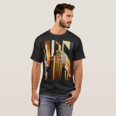 MODERNES CITYSCAPE METRO ART DESIGN T-Shirt (Vorne ganz)