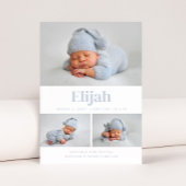 Modernes Classic 3 Foto Collage Baby Blue Ankündigung